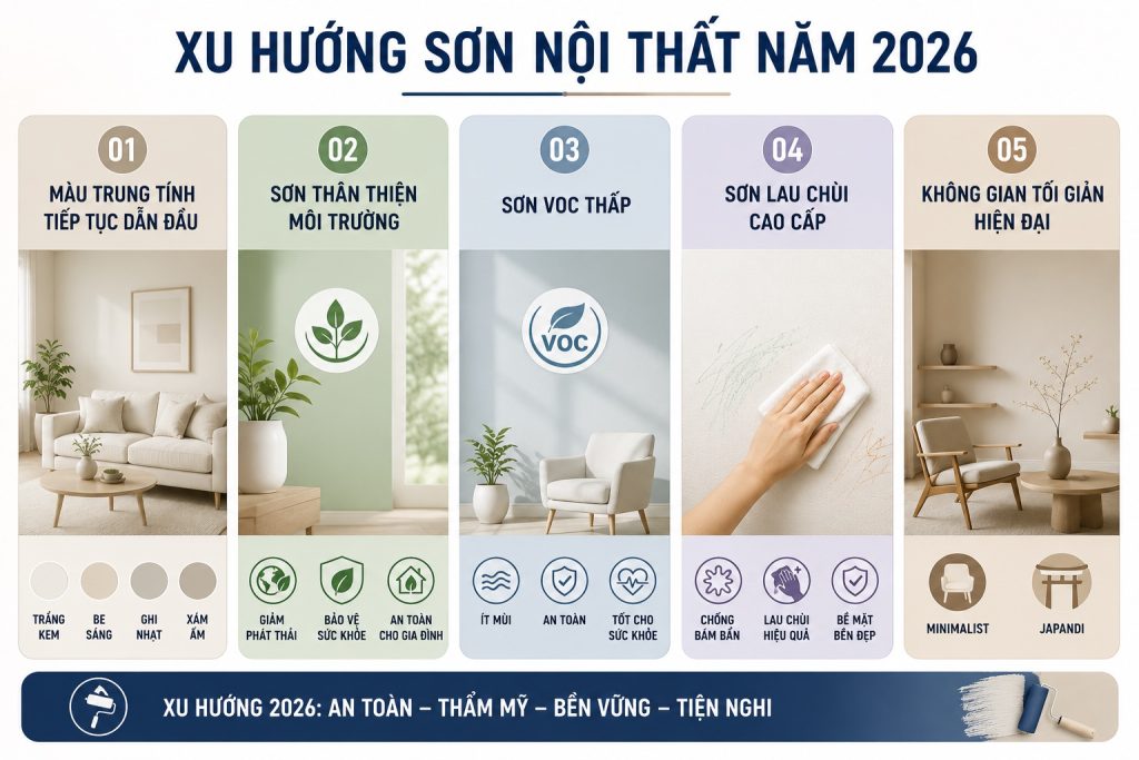 Xu hướng Sơn nội thất năm 2026