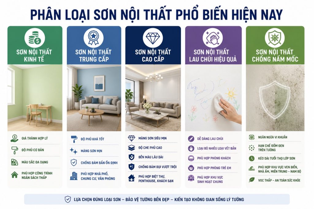 Phân Loại Sơn Nội Thất Phổ Biến Hiện Nay